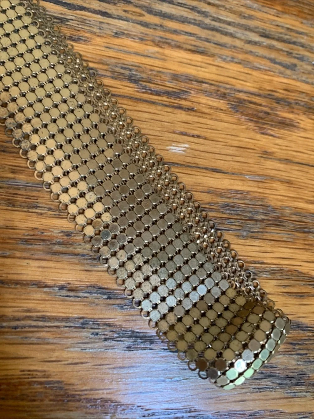 Vintage WHITING & DAVIS CO?? Brass METALLIC MESH BELT Disco Adjustable Festival